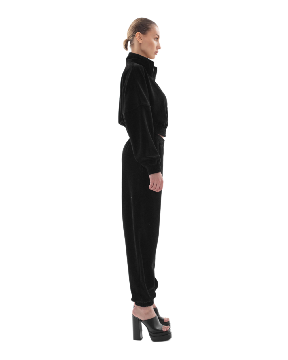 Велюр - костюм ROW без капюшона (Black)