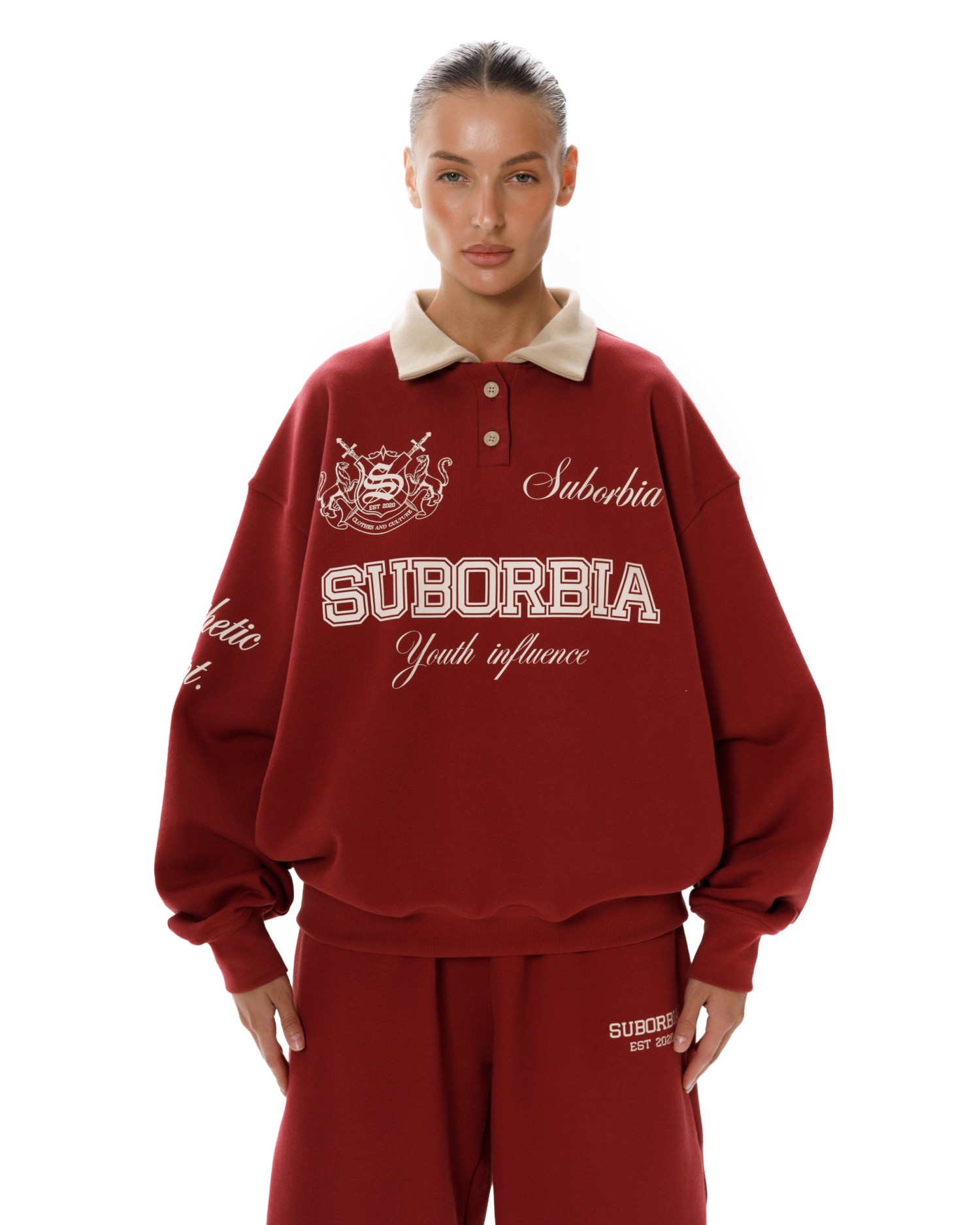 Свитшот-поло College Burgundy