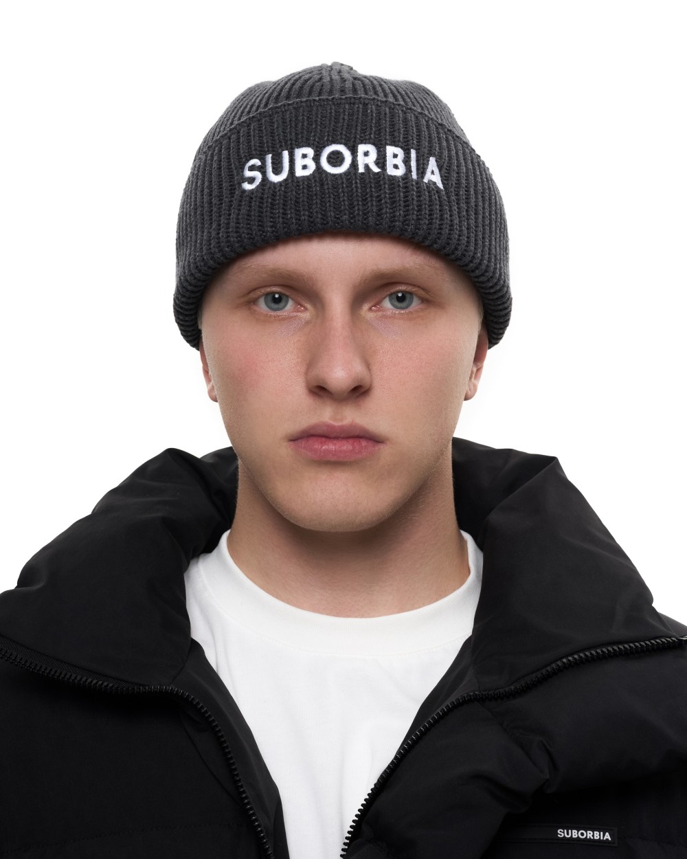 Шапка SUBORBIA Name MEN Dark grey melange