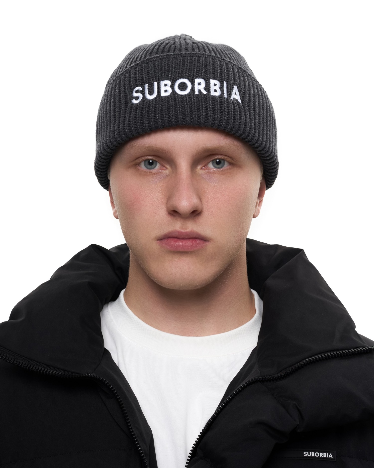 Шапка SUBORBIA Name MEN Dark grey melange