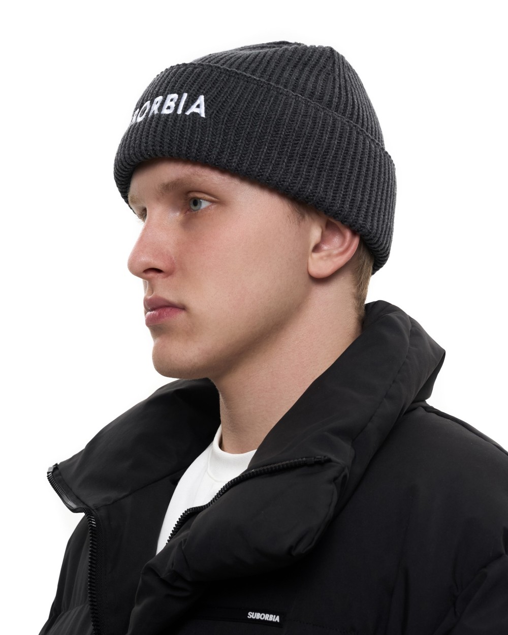 Шапка SUBORBIA Name MEN Dark grey melange