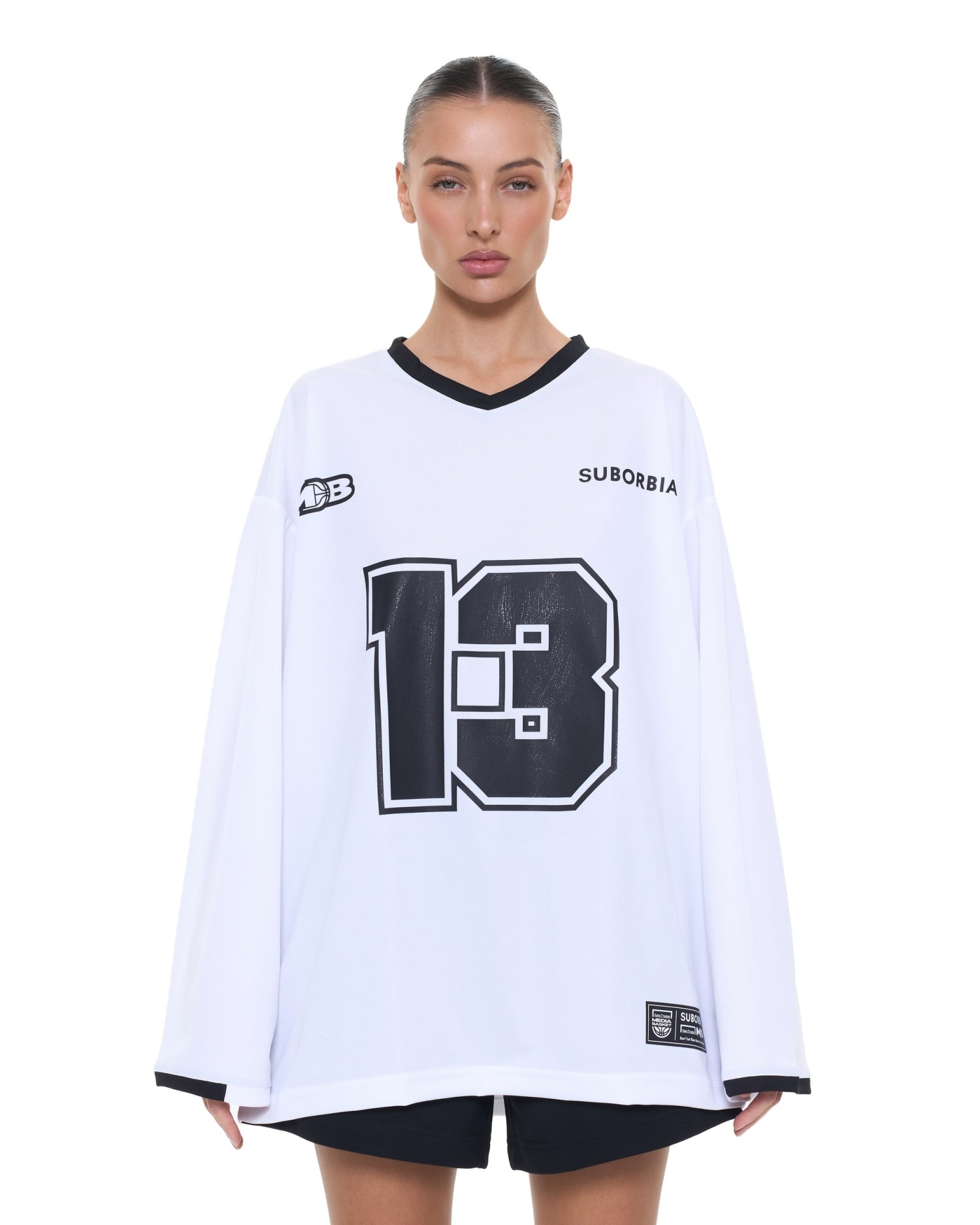 Лонгслив MEDIA BASKET White
