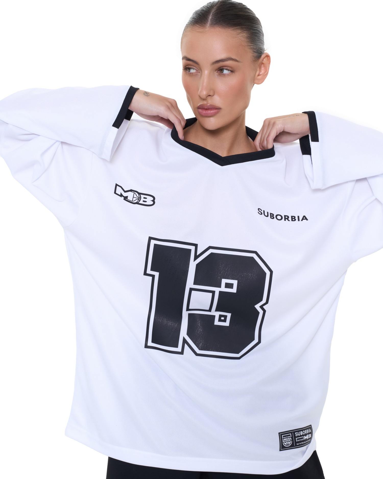 Лонгслив MEDIA BASKET White