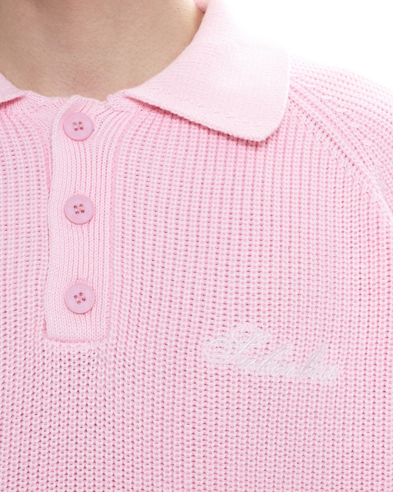 Мужское вязаное поло Розовый