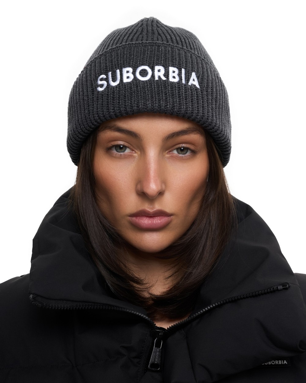 Шапка SUBORBIA Name Dark grey melange