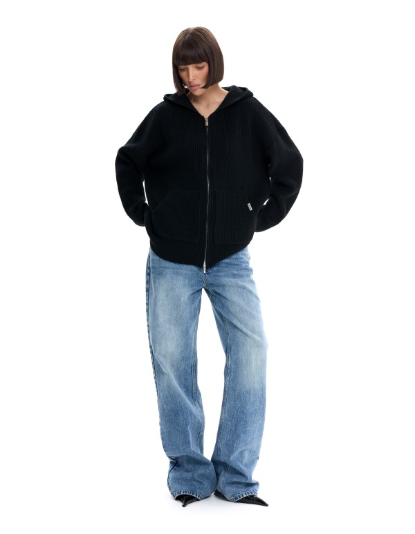 Вязаный худи с капюшоном