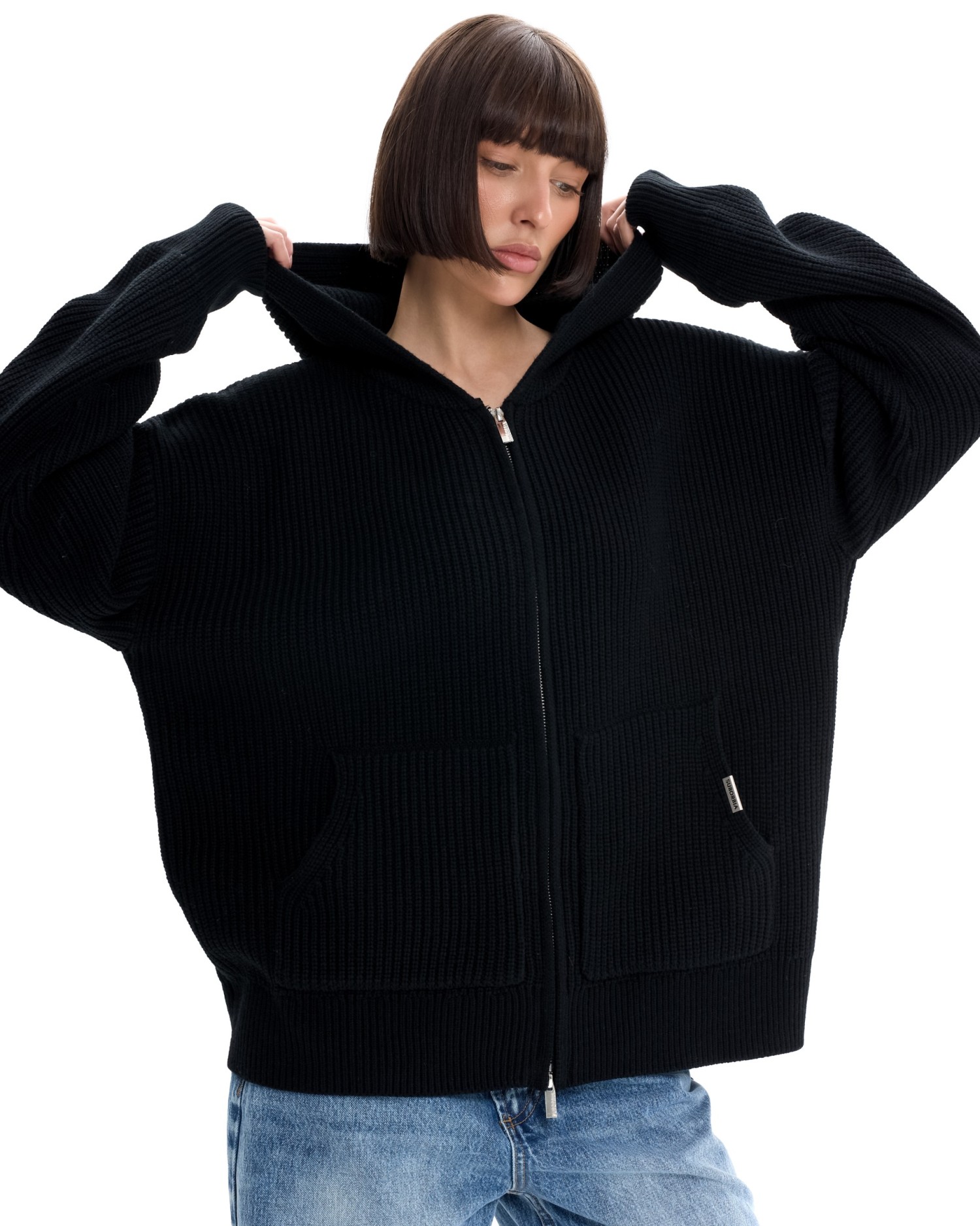 Вязаный худи с капюшоном