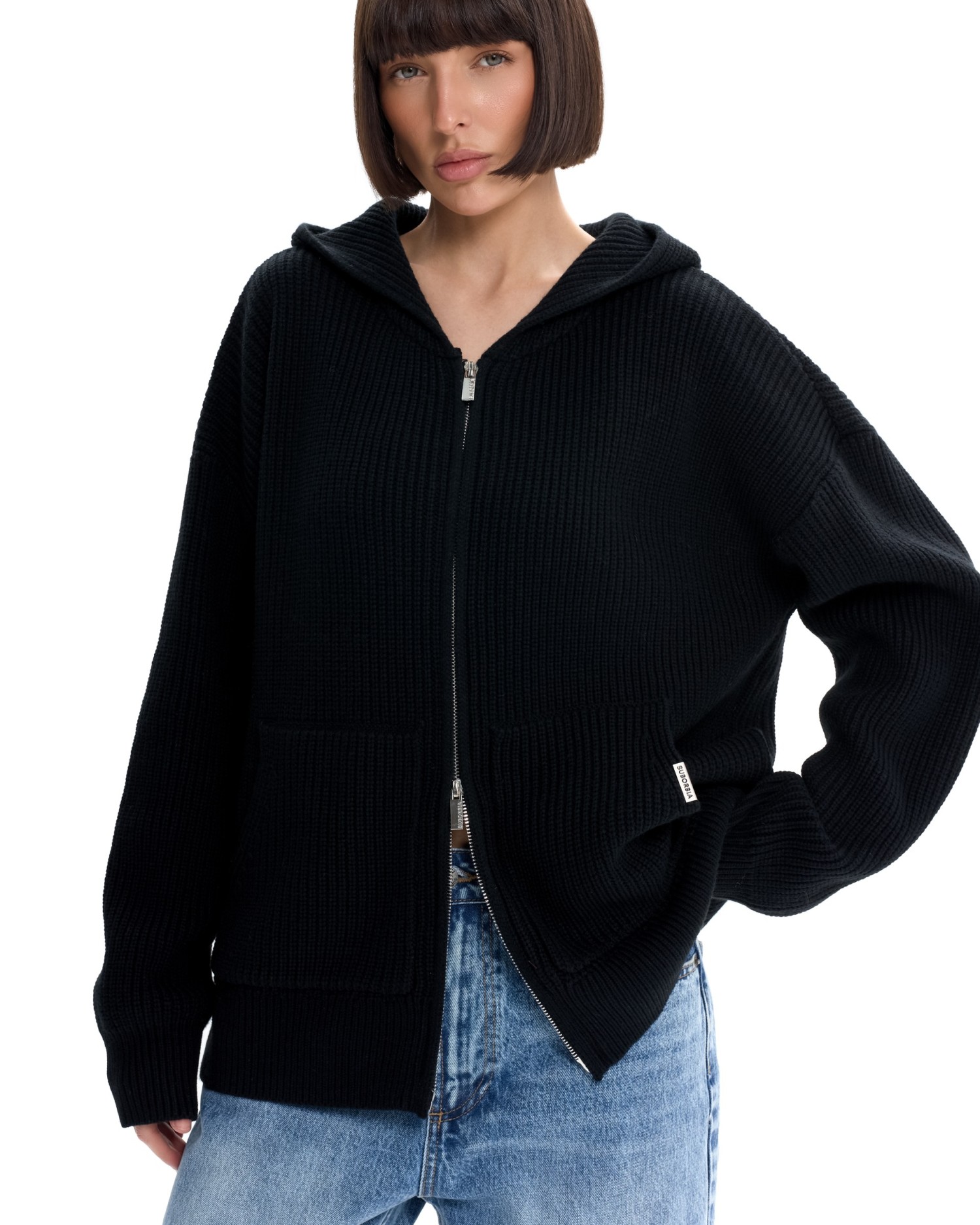 Вязаный худи с капюшоном