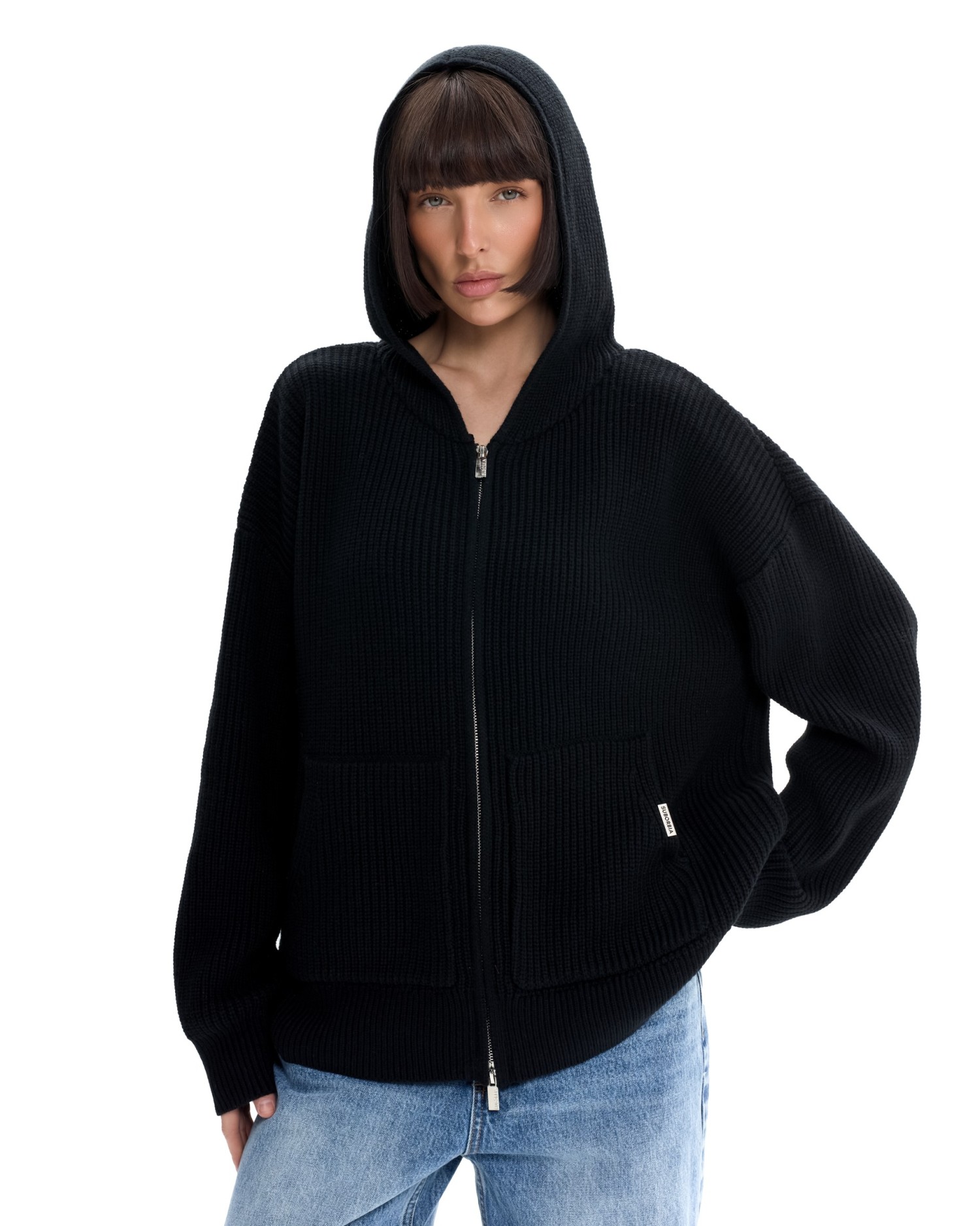 Вязаный худи с капюшоном