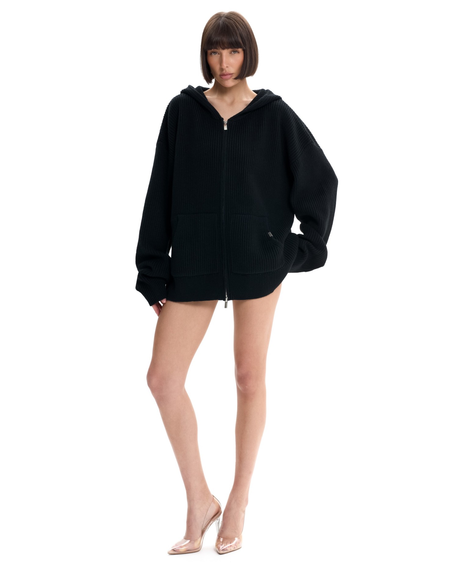 Вязаный худи с капюшоном