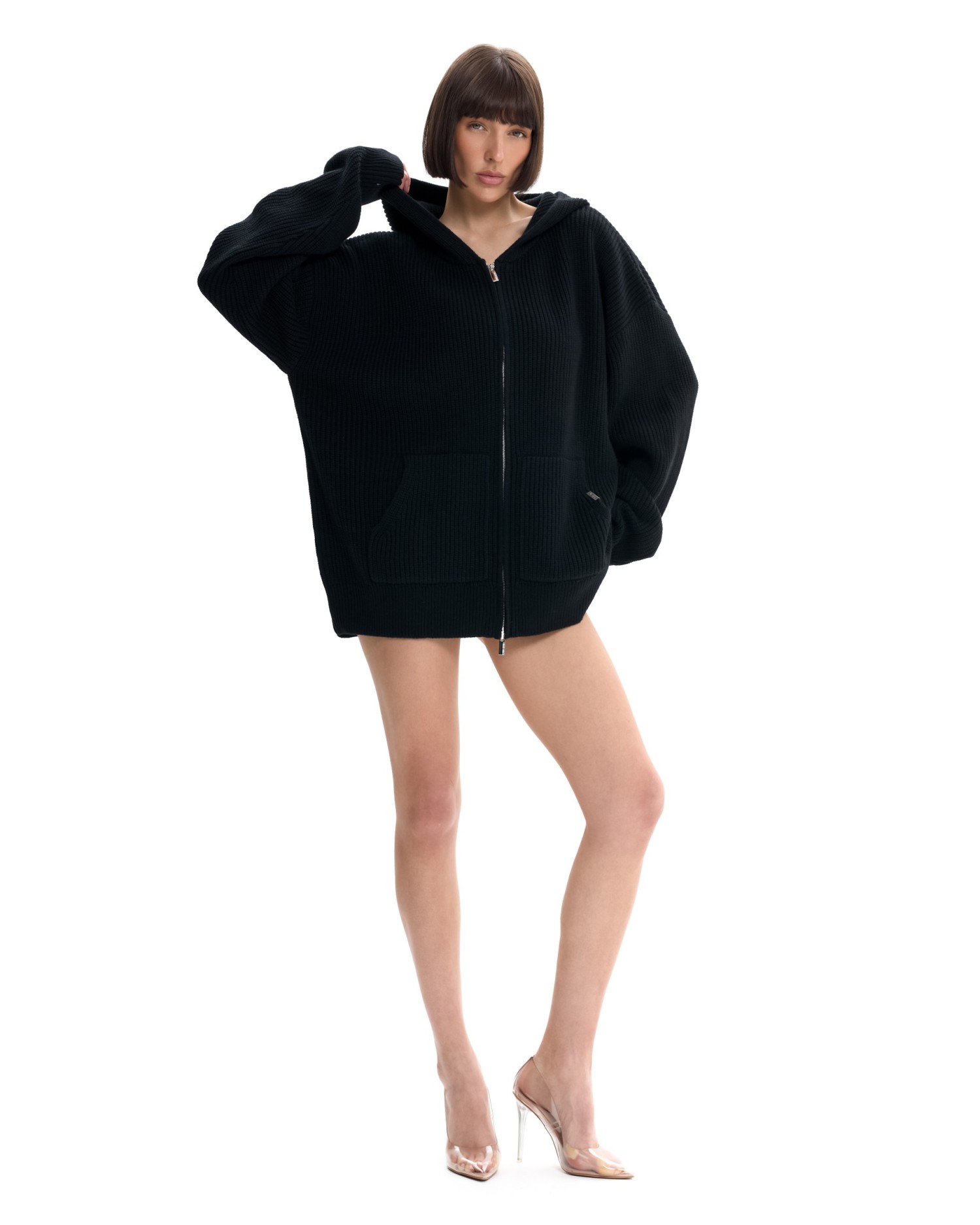 Вязаный худи с капюшоном