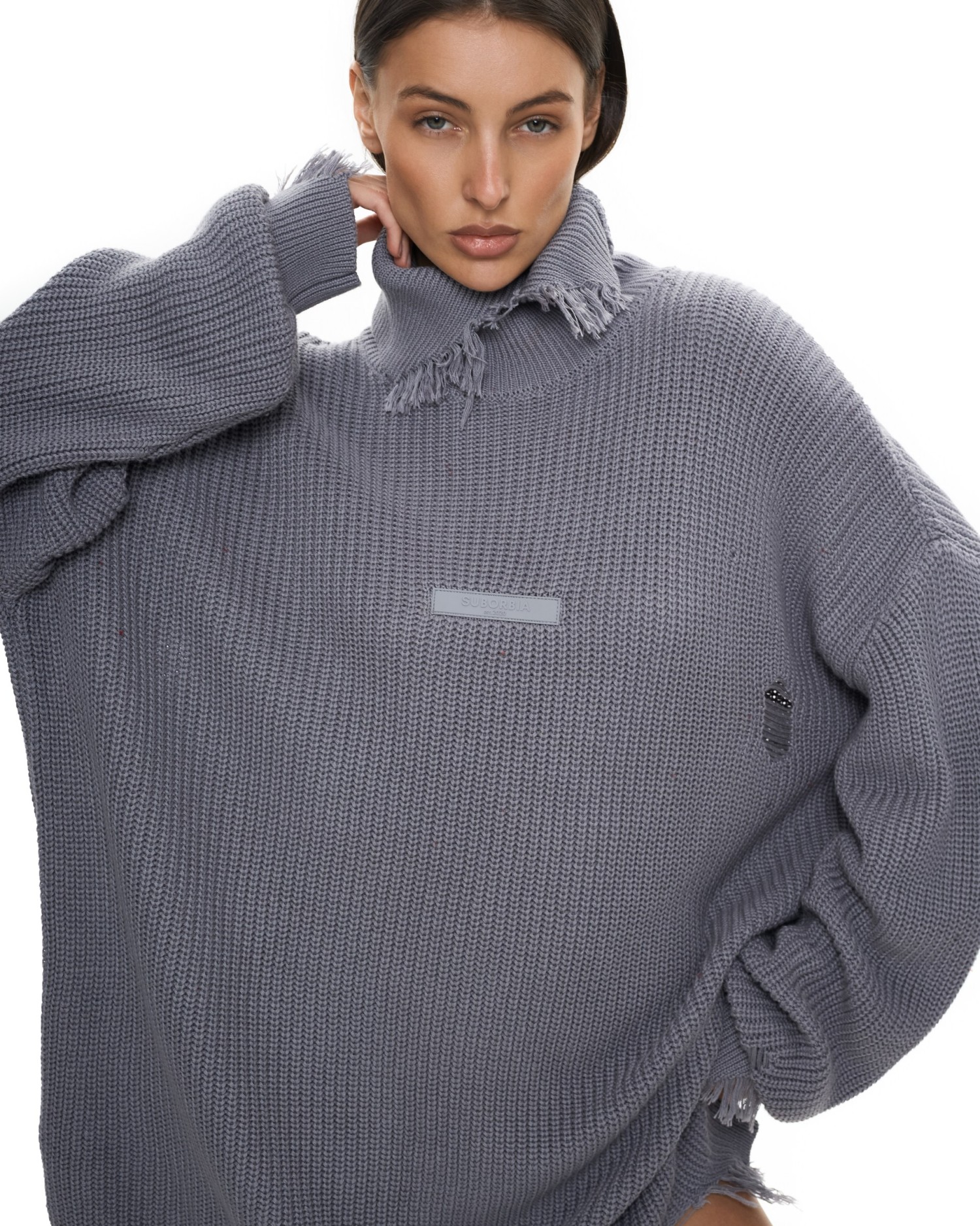 Свитер KNITTED с высоким воротом Graphite