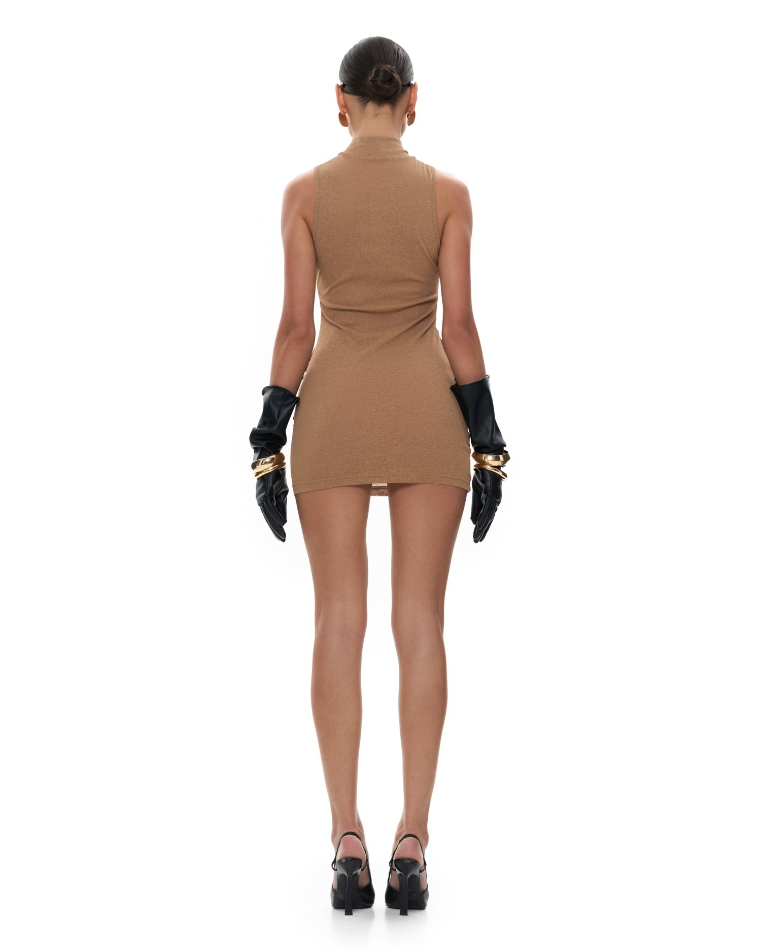 Платье с драпировкой GOOD GIRL Beige