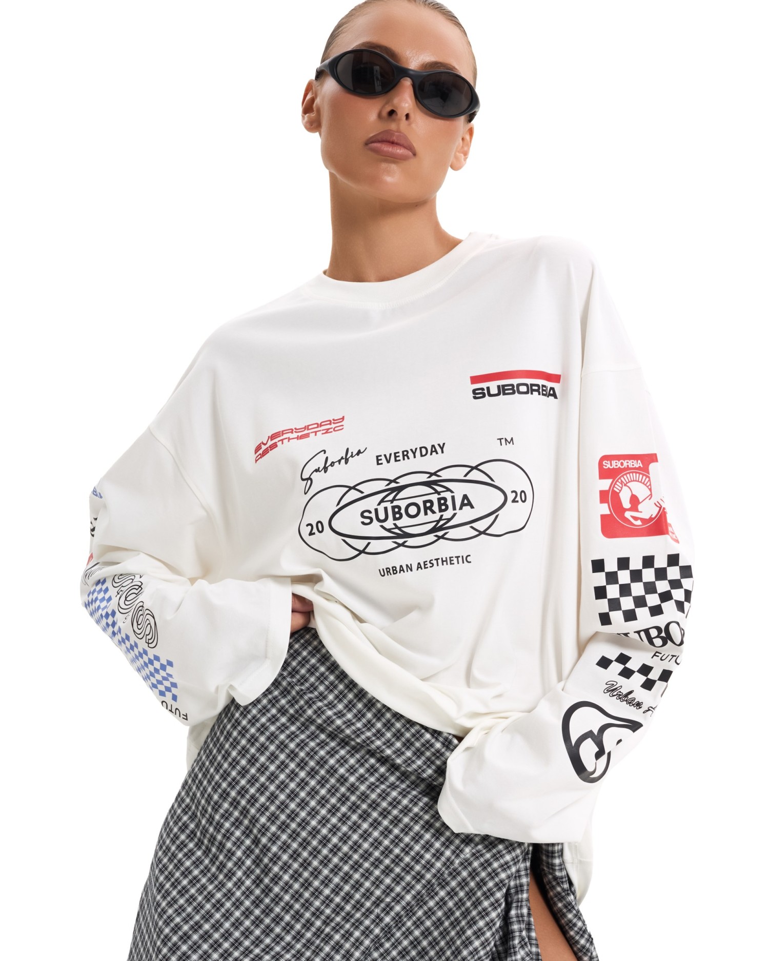Лонгслив RACING Белый