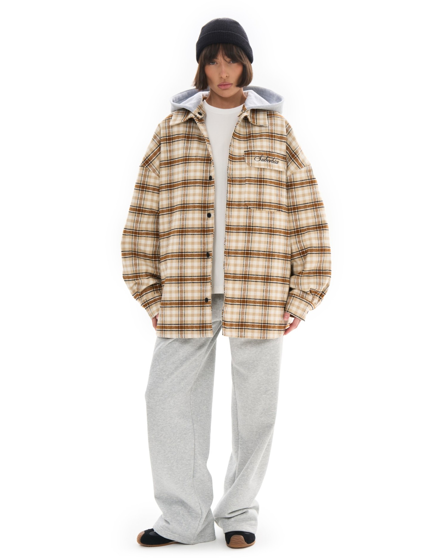 Куртка-рубашка со съемным капюшоном LOST SIGNAL Beige-black