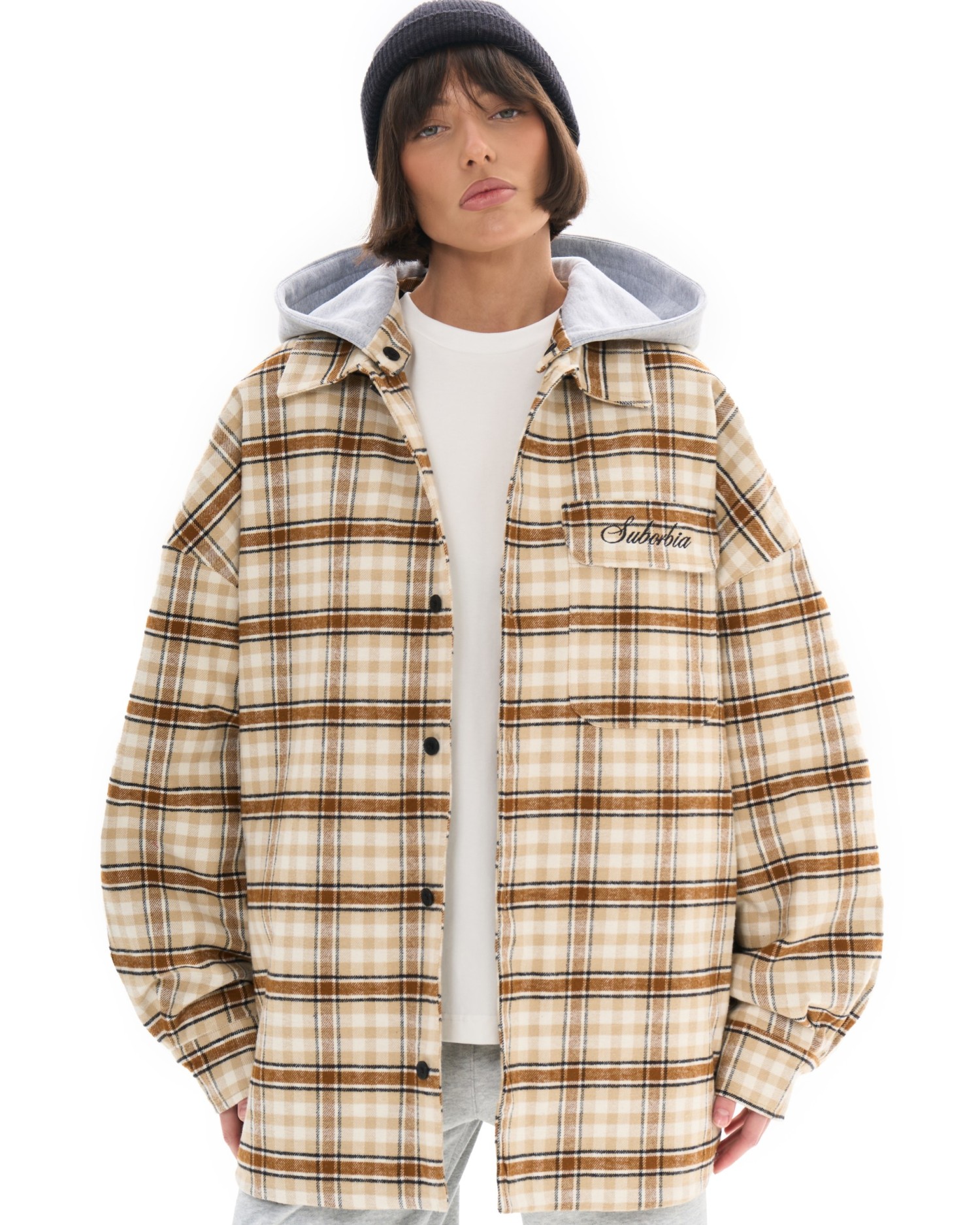 Куртка-рубашка со съемным капюшоном LOST SIGNAL Beige-black