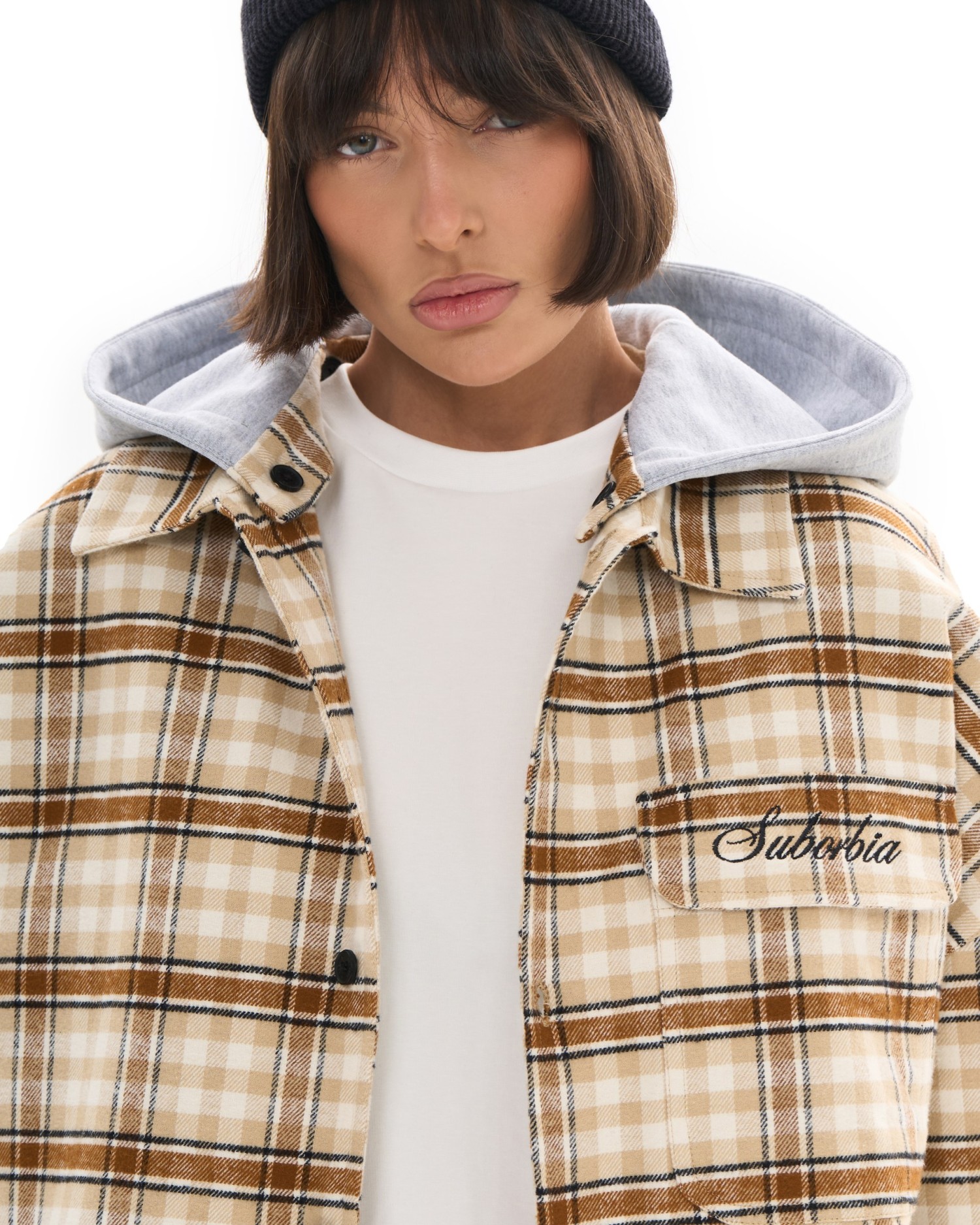 Куртка-рубашка со съемным капюшоном LOST SIGNAL Beige-black