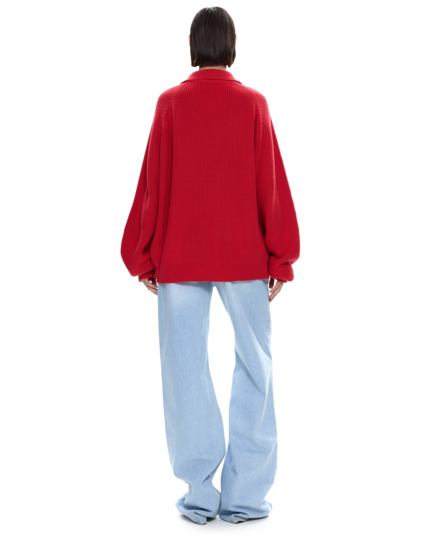 Вязаное поло Красный