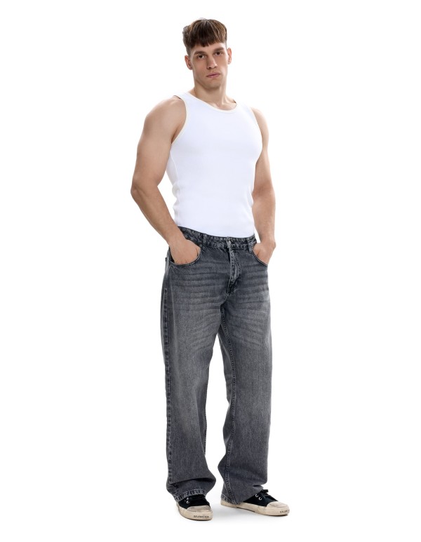 Джинсы STRAIGHT MEN Washed dark grey