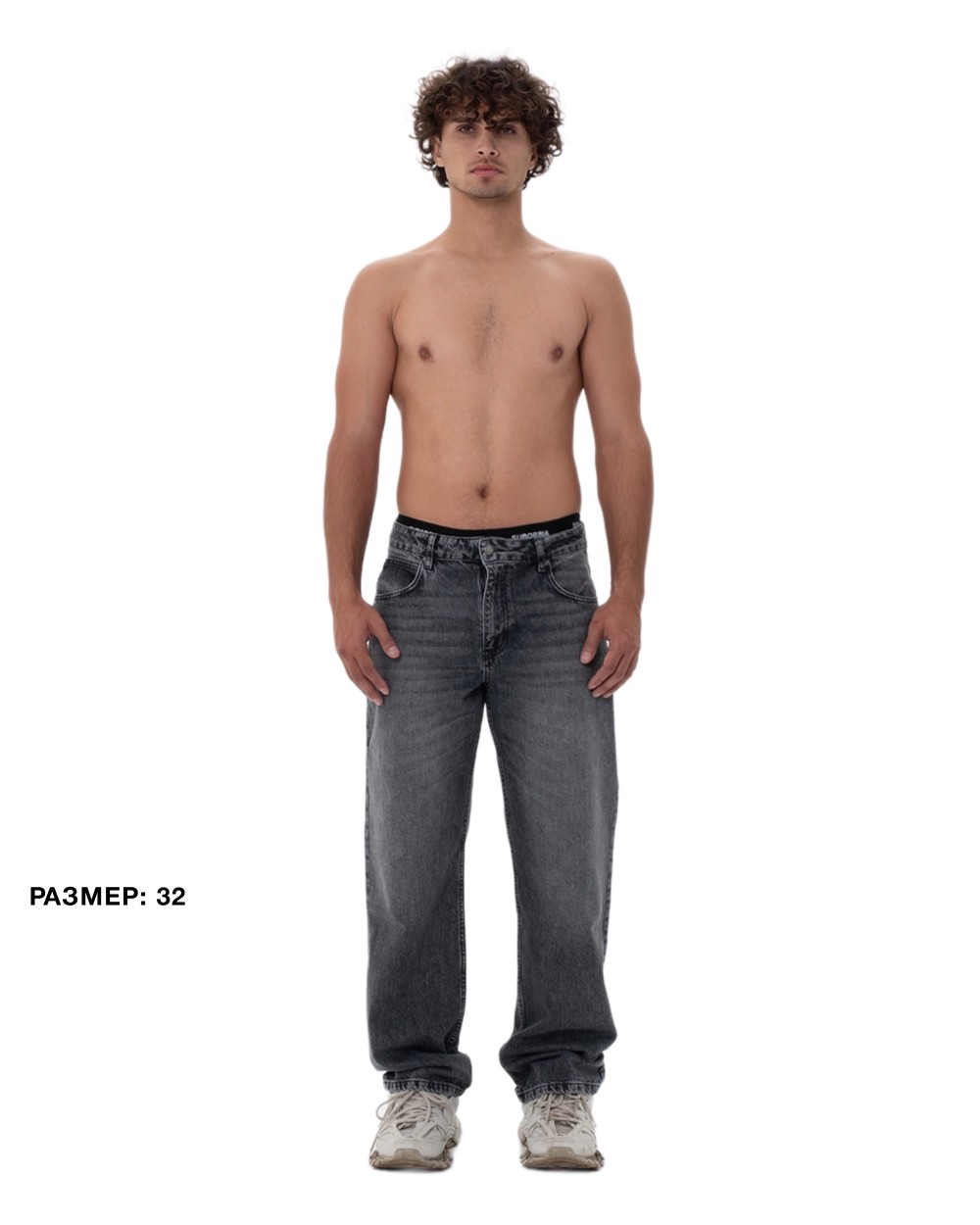 Джинсы STRAIGHT MEN Washed dark grey