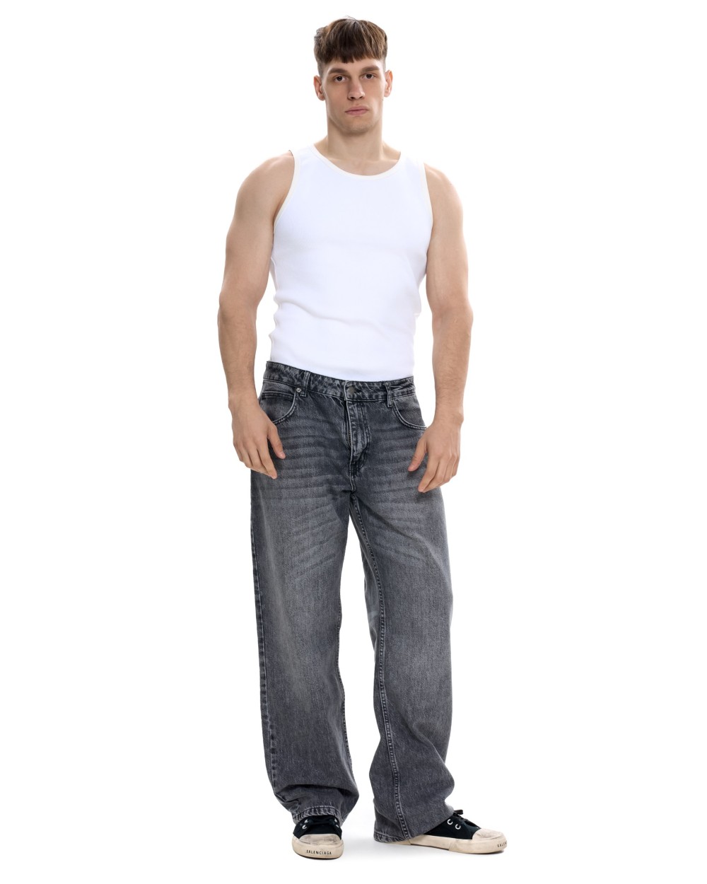 Джинсы STRAIGHT MEN Washed dark grey