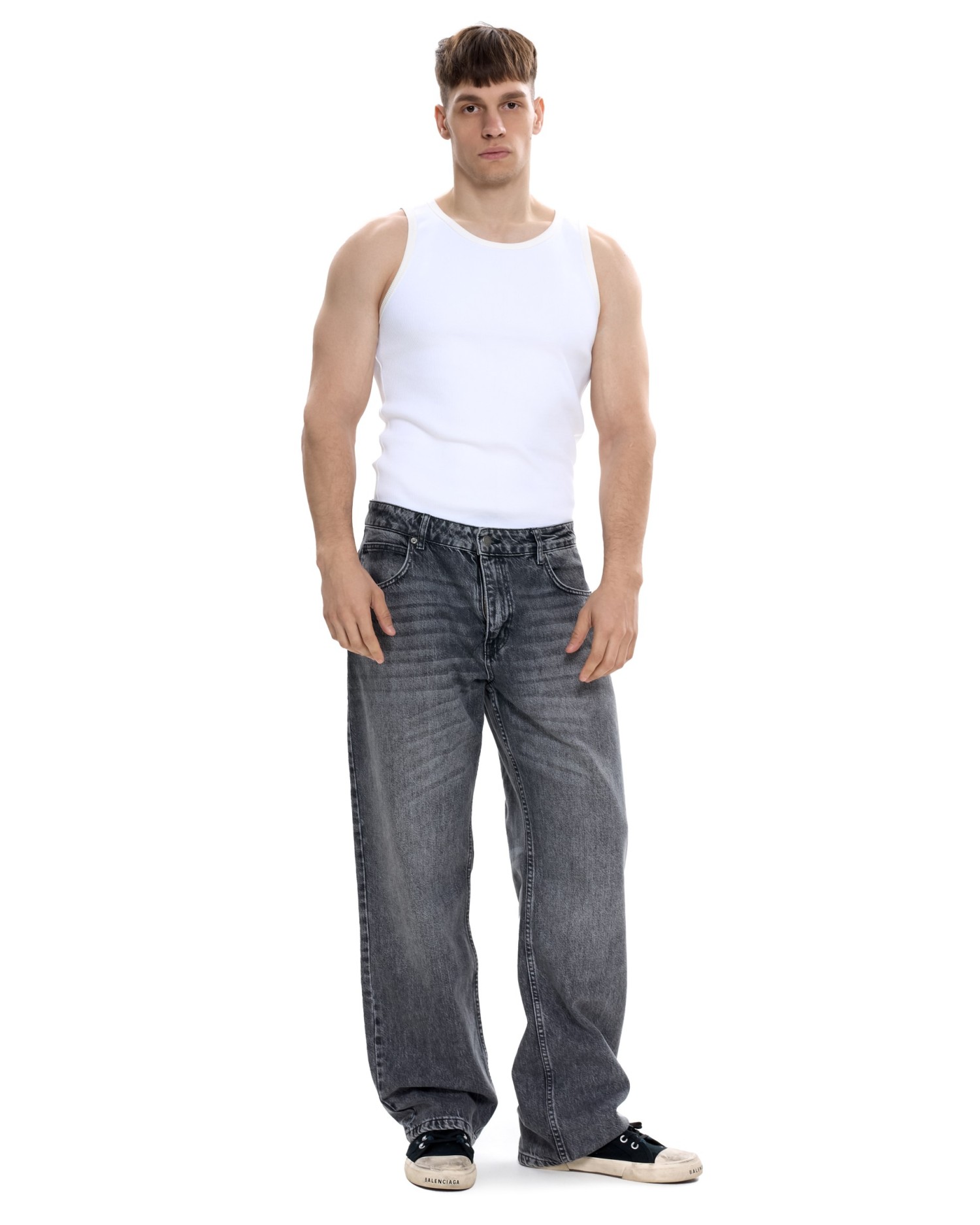 Джинсы STRAIGHT MEN Washed dark grey