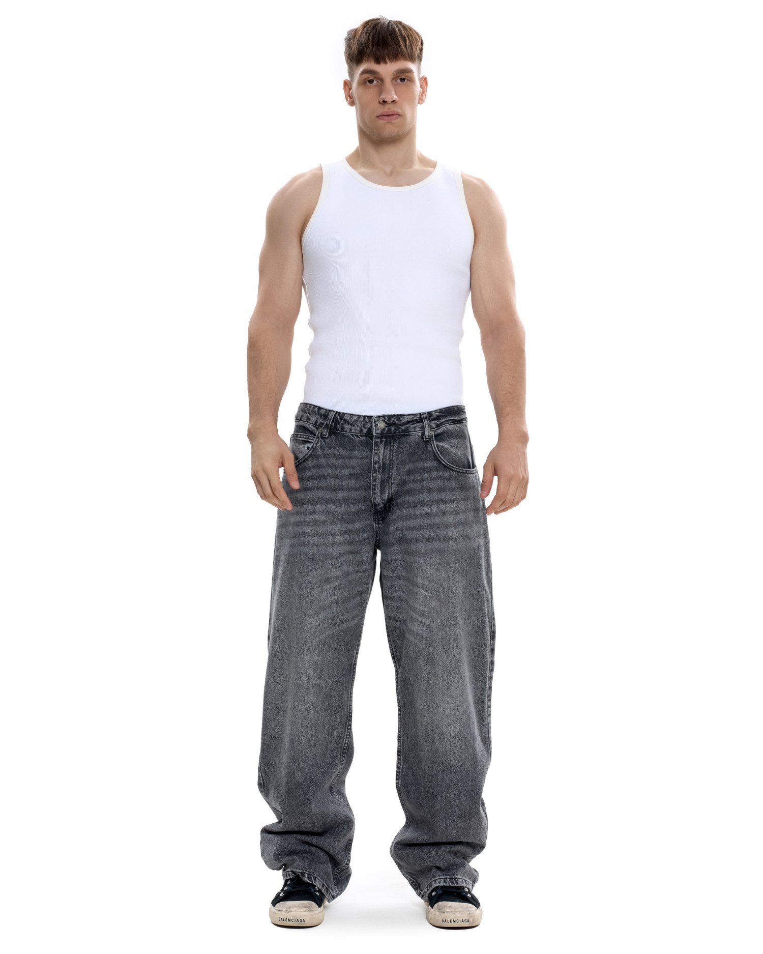 Джинсы STRAIGHT MEN Washed dark grey