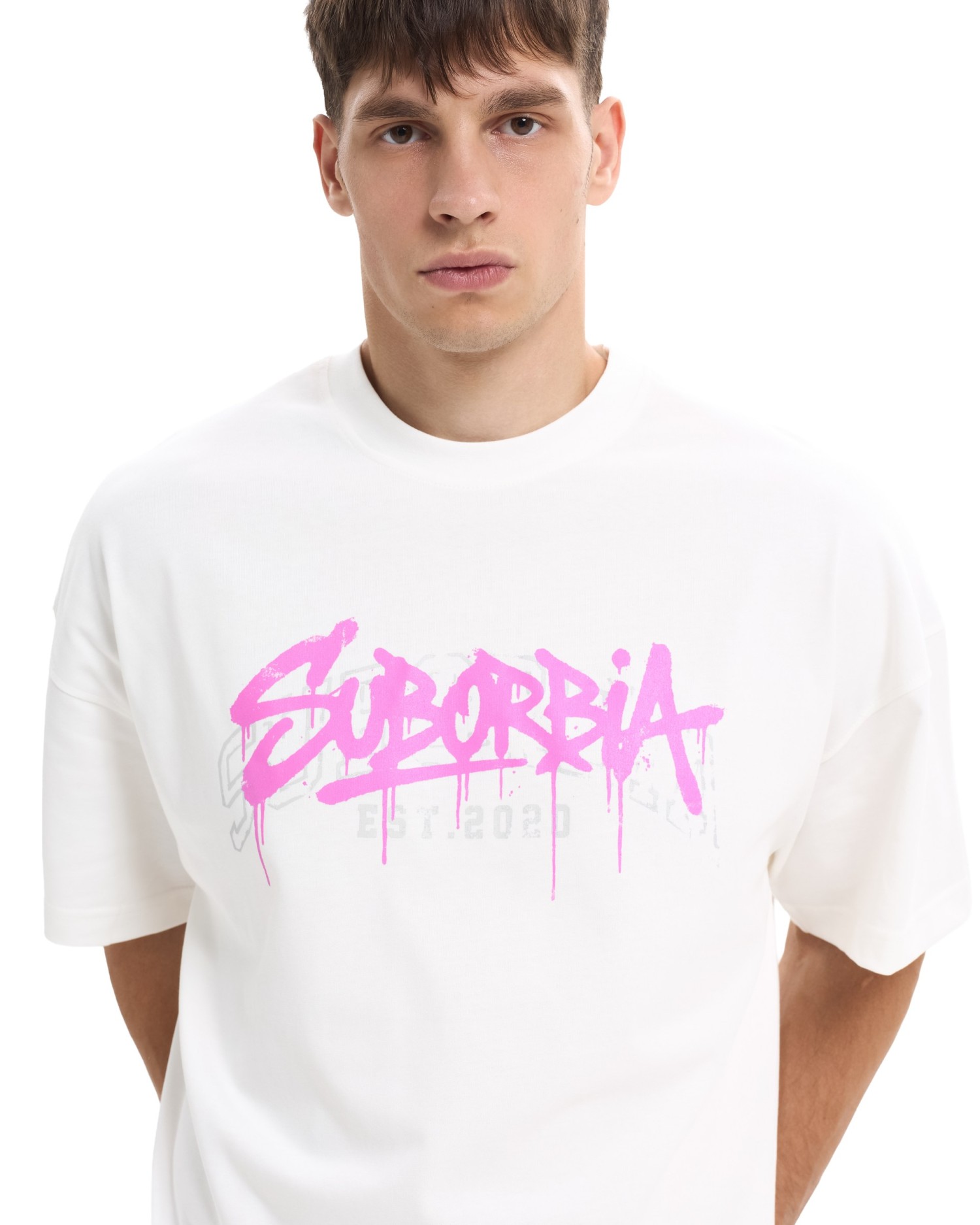 Футболка VANDAL MEN  Белый-Розовый