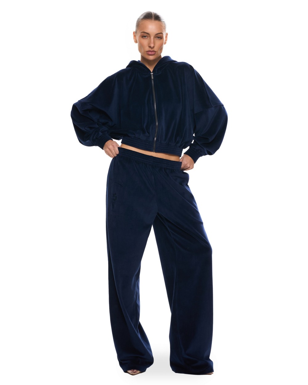 Велюр - костюм ROW с капюшоном (Night blue)