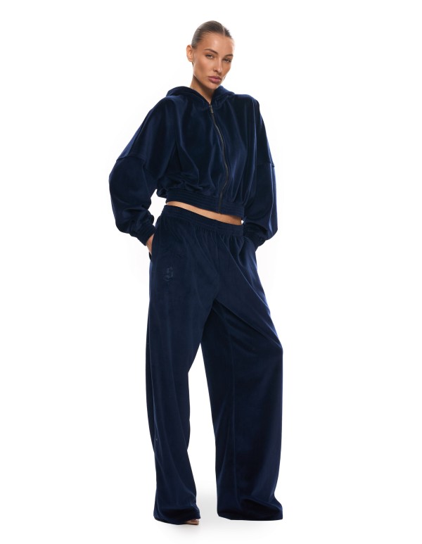 Велюр - костюм ROW с капюшоном (Night blue)