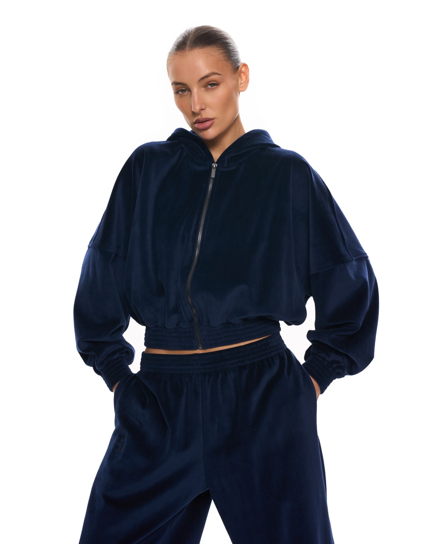 Велюр - костюм ROW с капюшоном (Night blue)