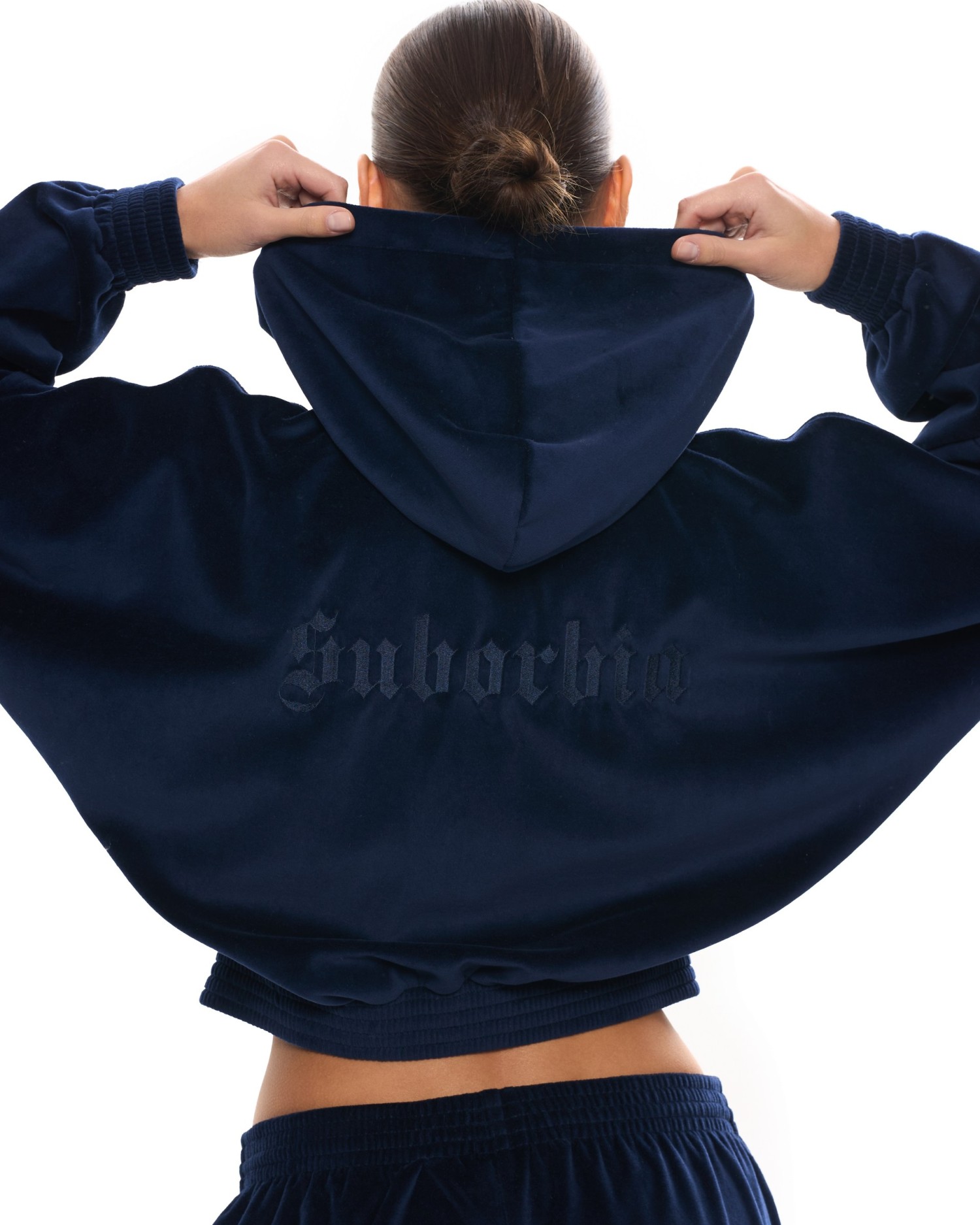 Велюр - костюм ROW с капюшоном (Night blue)