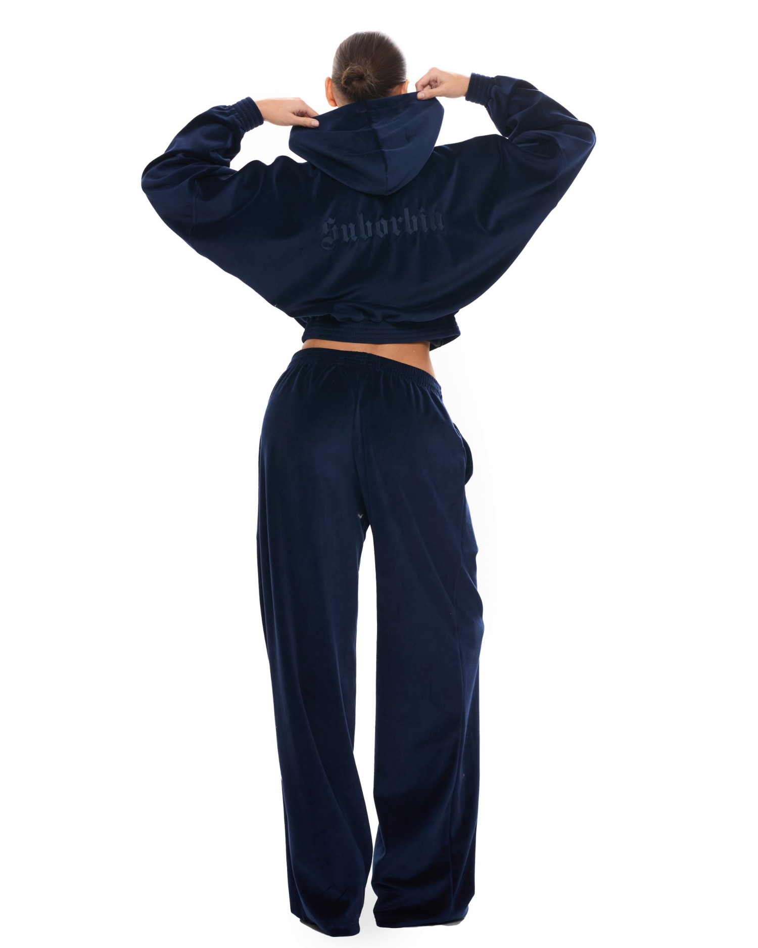 Велюр - костюм ROW с капюшоном (Night blue)