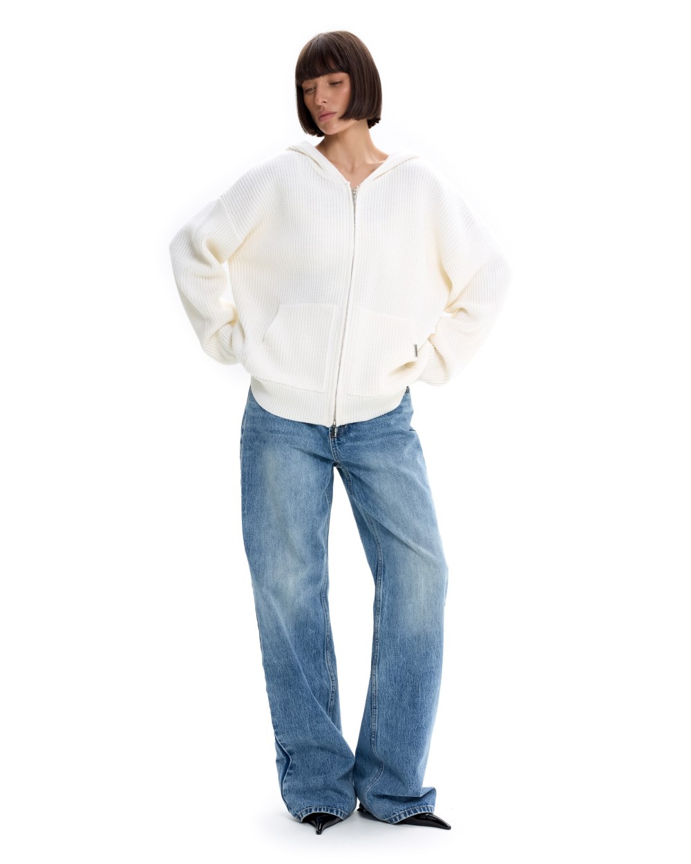 Вязаный худи с капюшоном