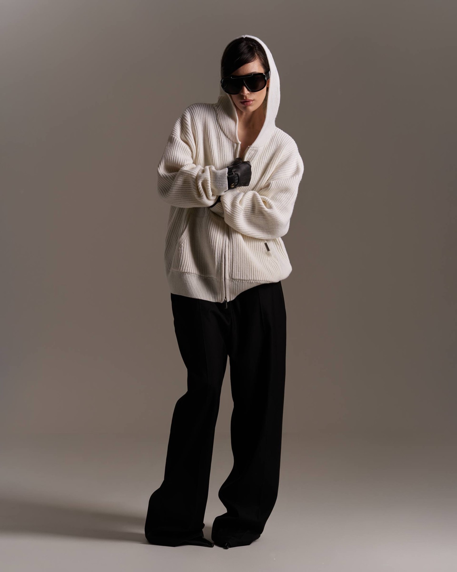 Вязаный худи с капюшоном