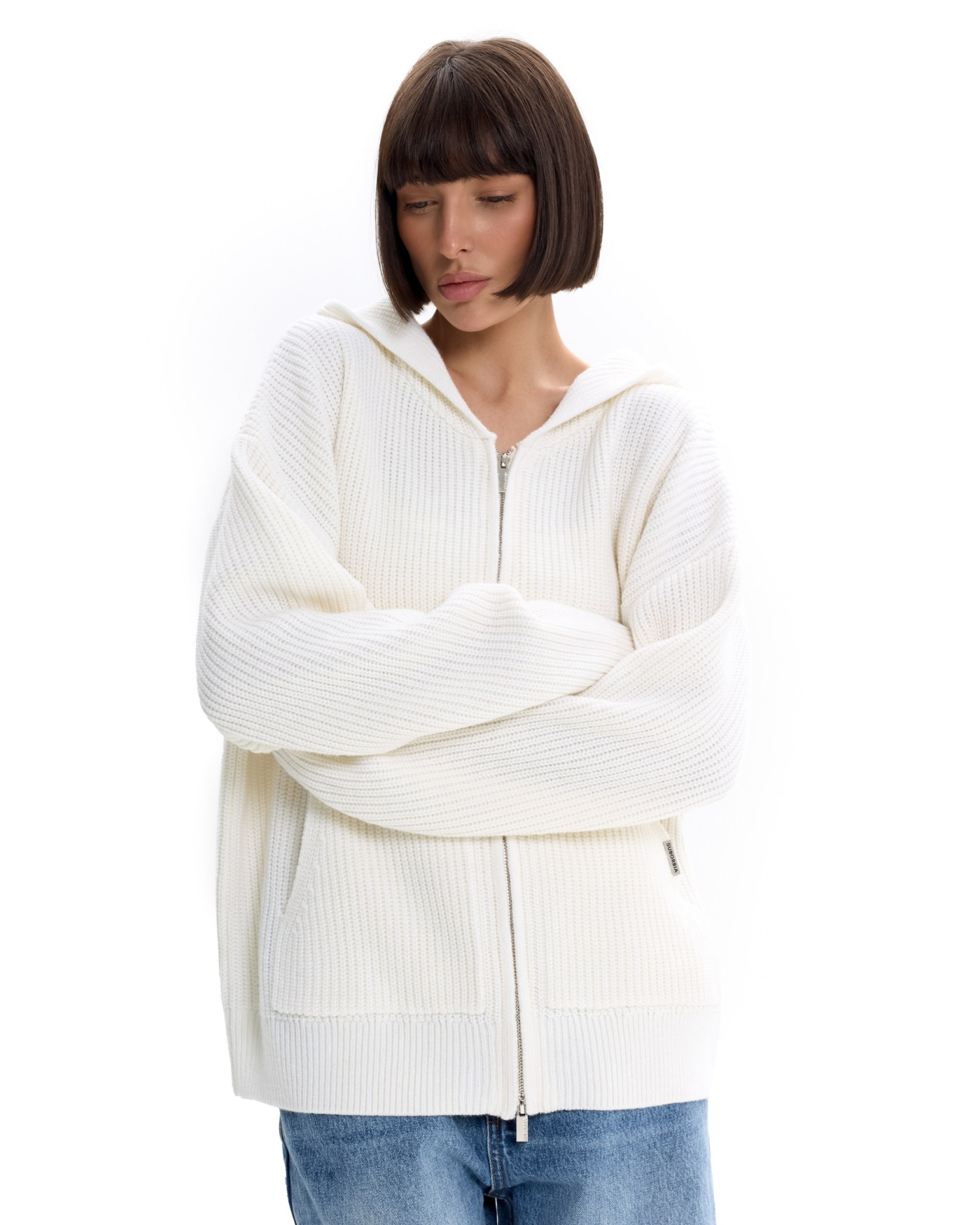 Вязаный худи с капюшоном