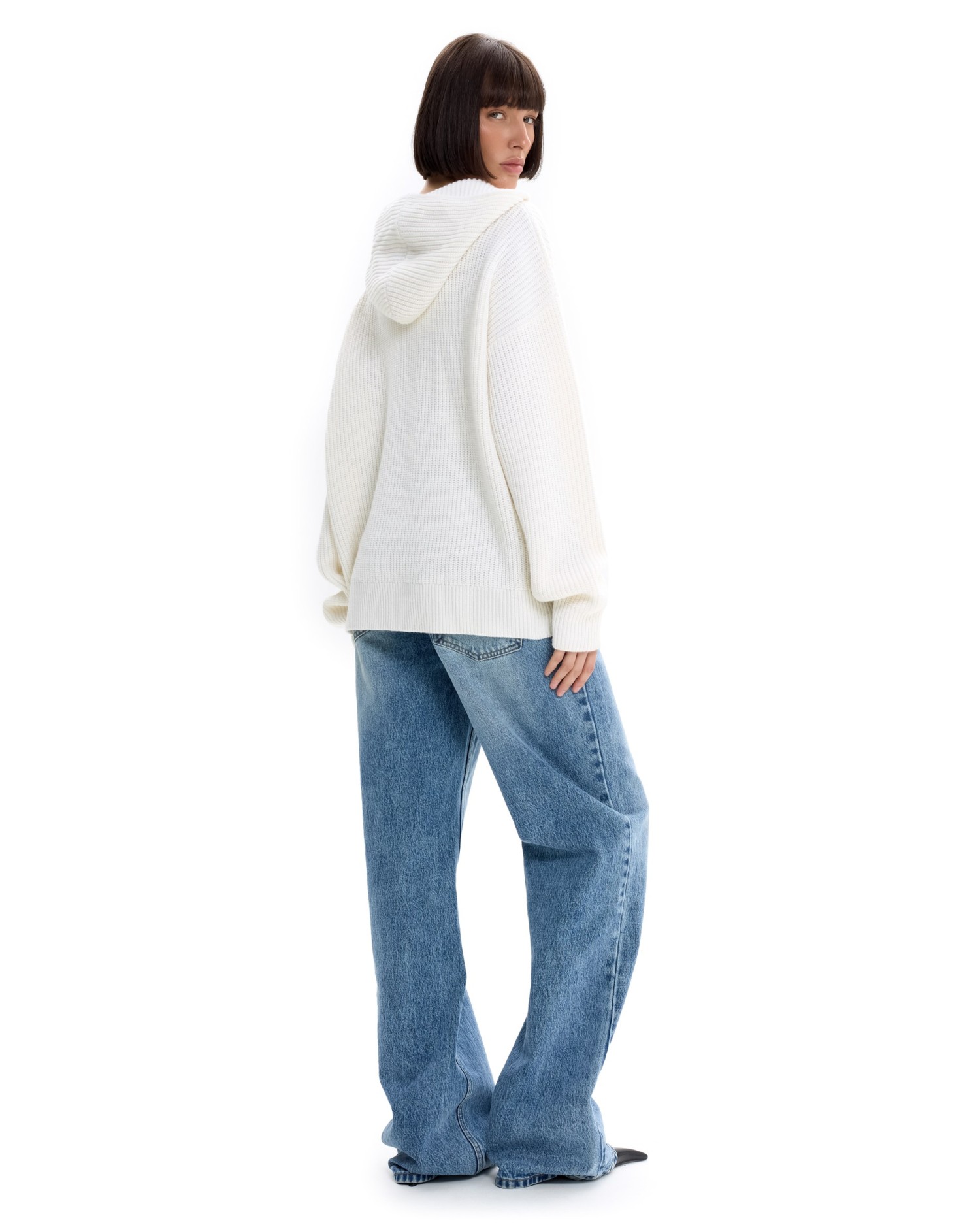 Вязаный худи с капюшоном