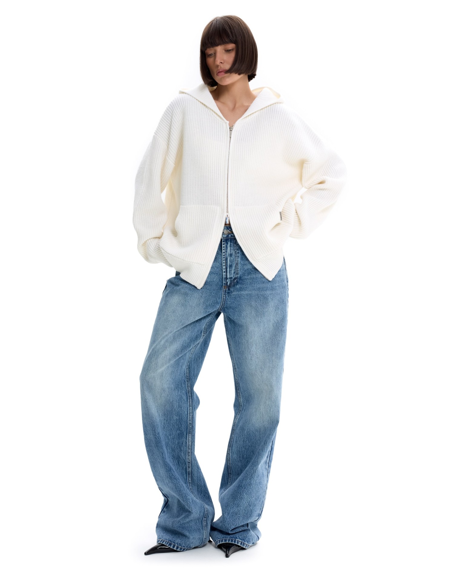 Вязаный худи с капюшоном