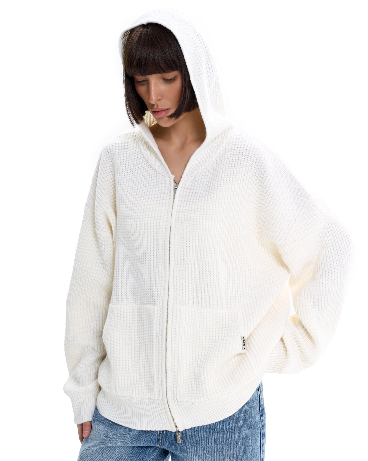 Вязаный худи с капюшоном